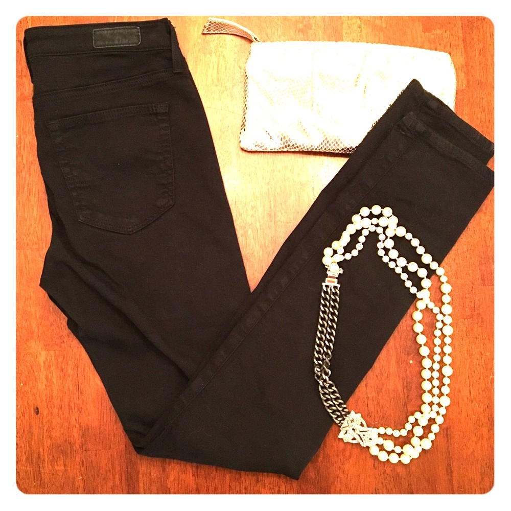 AG Prima Mid Rise Cigarette Jeans in Black